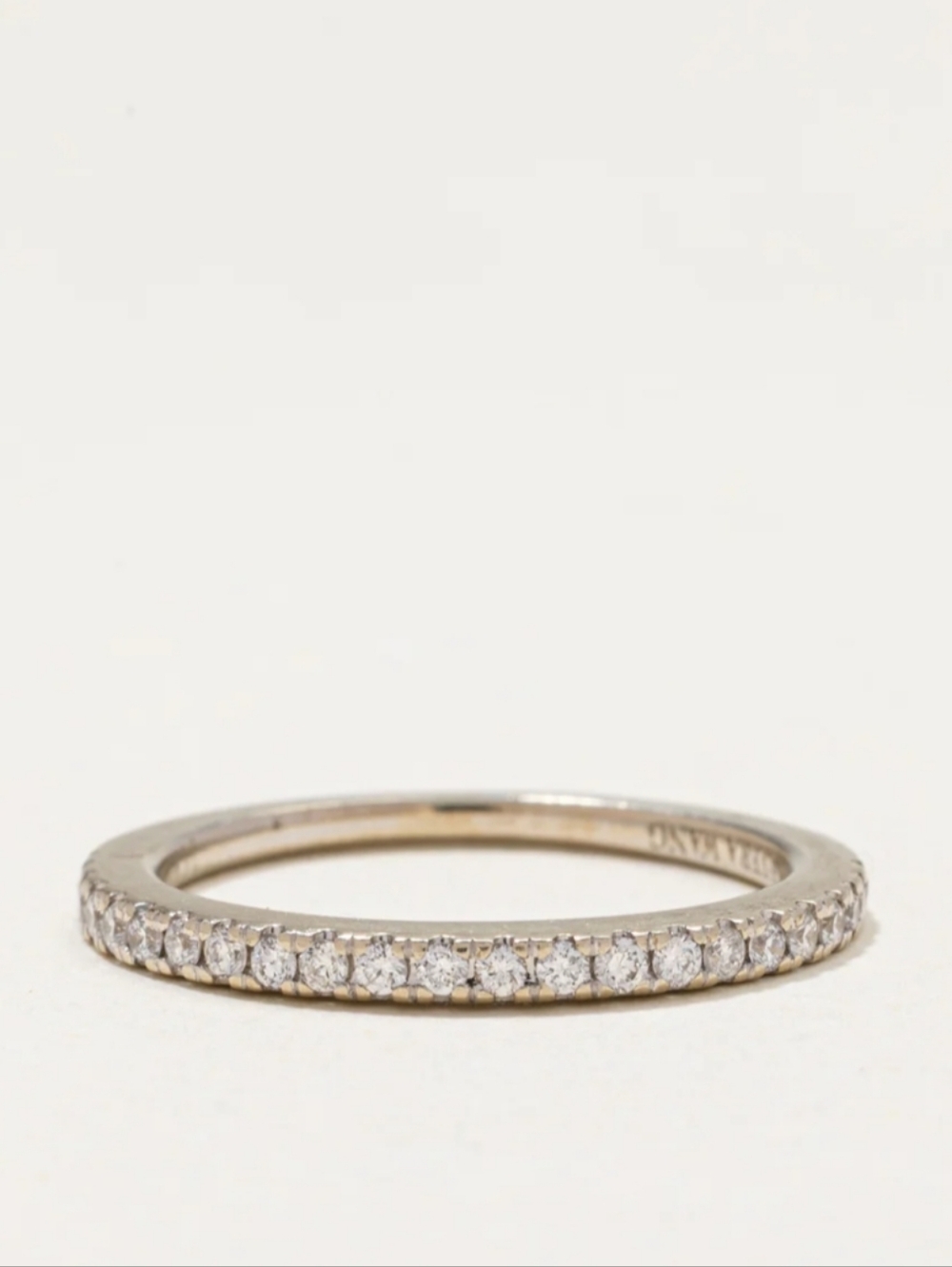14k Vera Wang Semi Eternity Diamond Band White Gold - Size 7.5 - Love Collection
